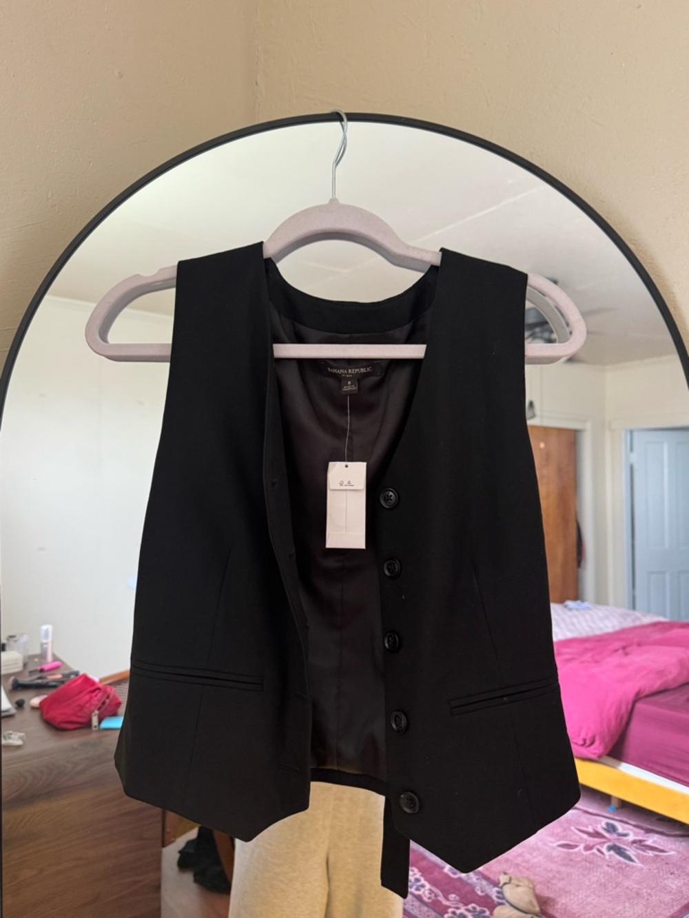 Banana Republic Black Women's Tailored Button Vest